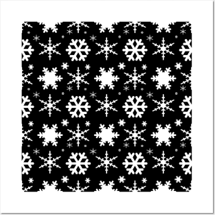 Snowflakes Black Posters and Art